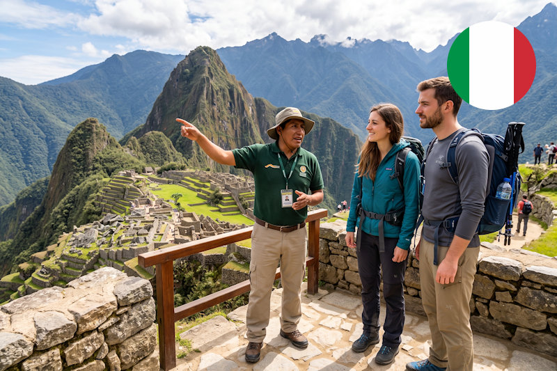 Guía en Machu Picchu en italiano